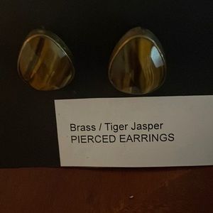 Brass/ Tiger Jasper Earrings